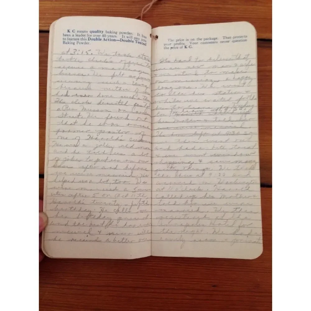 Vtg 1937 Luray VA Elopement Story KC Baking Powder Recipe Booklet Book Diary
